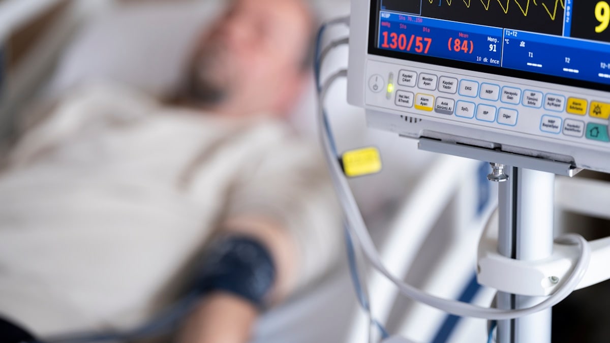 a patient whose blood pressure and pulse are measured in the hospital